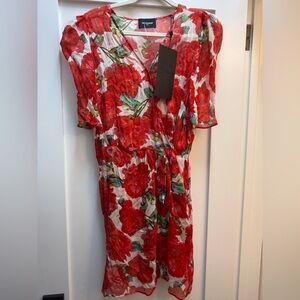 Floral Red Dress